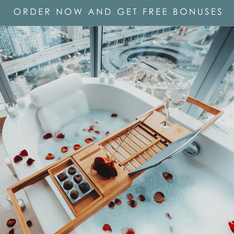 New Years Offer - Bath Bridge By LuxeBath™ + FREE Bath Pillow + FREE Dried Roses