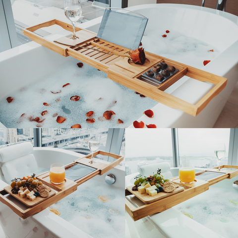 Oferta de cuidado personal: Bath Bridge de LuxeBath™ + Almohada de baño GRATIS + Rosas secas GRATIS 
