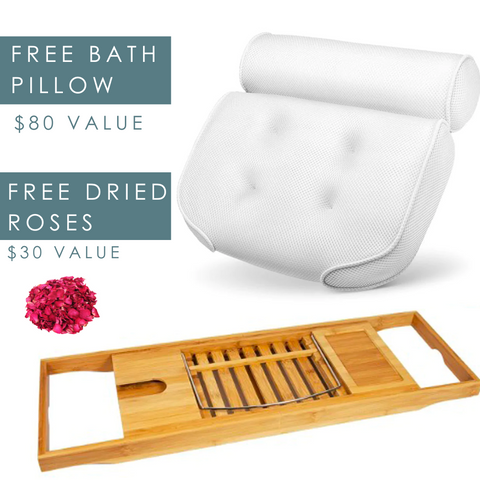 Oferta de cuidado personal: Bath Bridge de LuxeBath™ + Almohada de baño GRATIS + Rosas secas GRATIS 