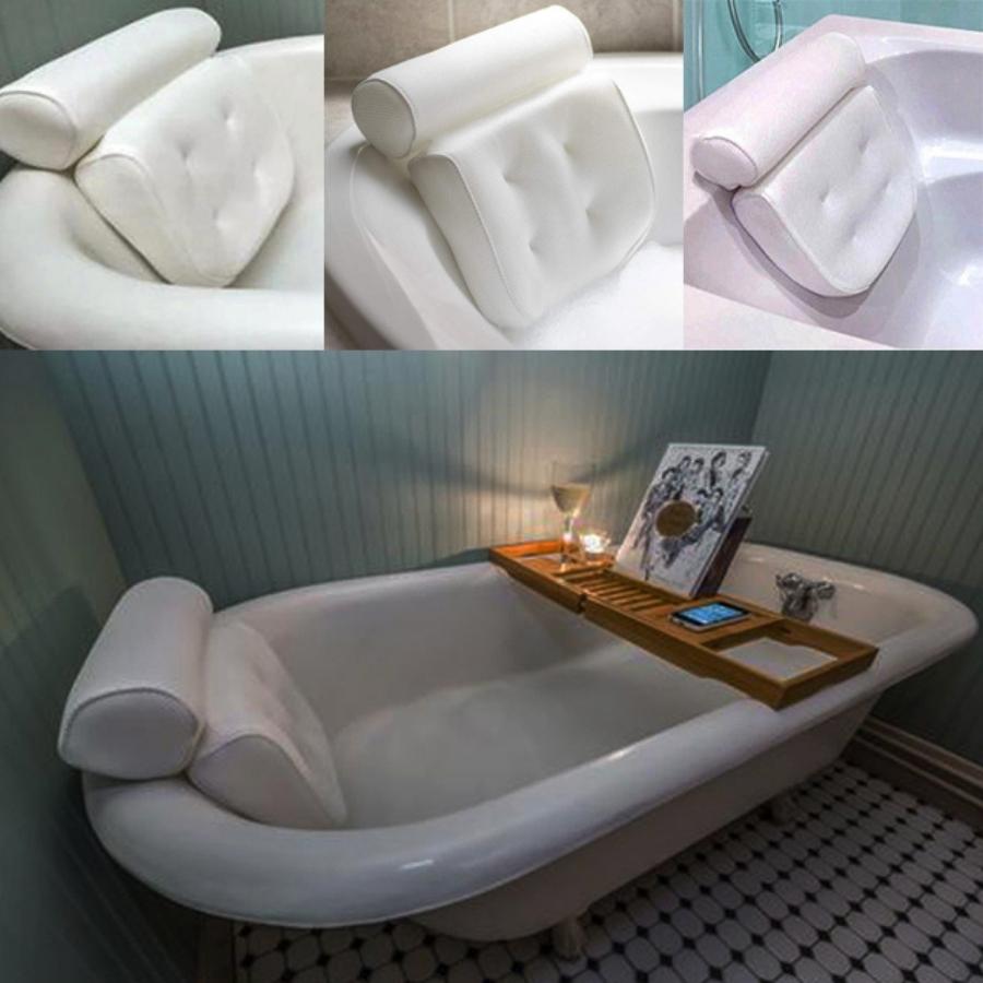 Bath Pillow Bathtub Pillow Luxury Bath Pillows for Tub Neck and Back  Support, Ergonomic Tub Pillow for Bath